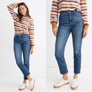 Madewell Classic Straight Jean 28 Coldbrook Wash High Waisted Cropped Ankle